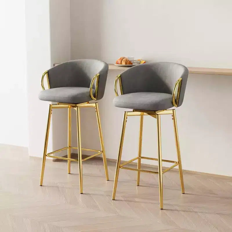 MAYEERTY - Juego de 2 sillas de comedor de 30 pulgadas, estilo moderno, sillas de bar giratorias con taburetes altos para cocina, bar, restaurantes, beige gris