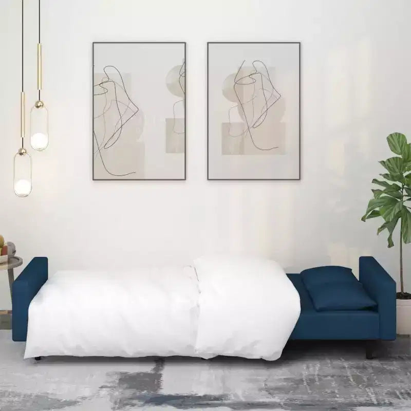Sofá cama de 2 plazas vidaXL con dos almohadas de terciopelo negro