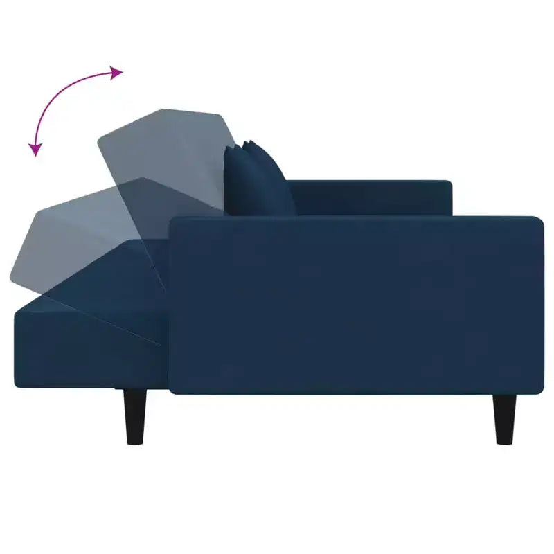 Sofá cama de 2 plazas vidaXL con dos almohadas de terciopelo negro