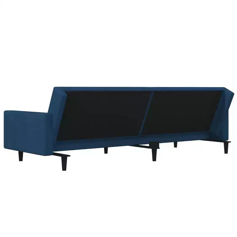 Sofá cama de 2 plazas vidaXL con dos almohadas de terciopelo negro