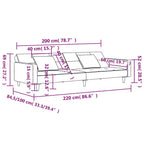 Sofá cama de 2 plazas vidaXL con dos almohadas de terciopelo negro
