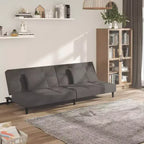 Sofá cama de 2 plazas vidaXL con dos almohadas de terciopelo negro