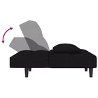 Sofá cama de 2 plazas vidaXL con dos almohadas de terciopelo negro