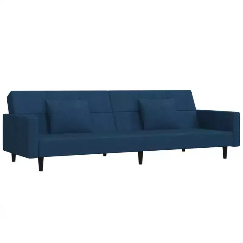Sofá cama de 2 plazas vidaXL con dos almohadas de terciopelo negro