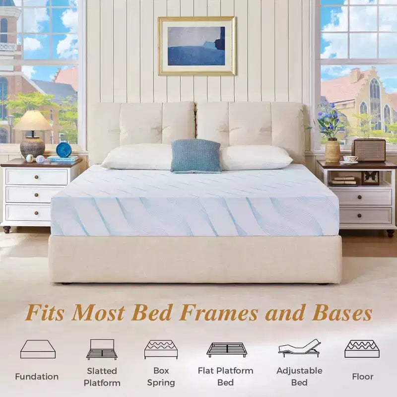 Colchón Sailvan Full Memory Foam, de 10 pulgadas con gel refrescante y espuma viscoelástica en caja, firmeza media