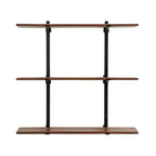 Estantería de pared Atwood de Kate and Laurel, negro y nogal, 32x10x30