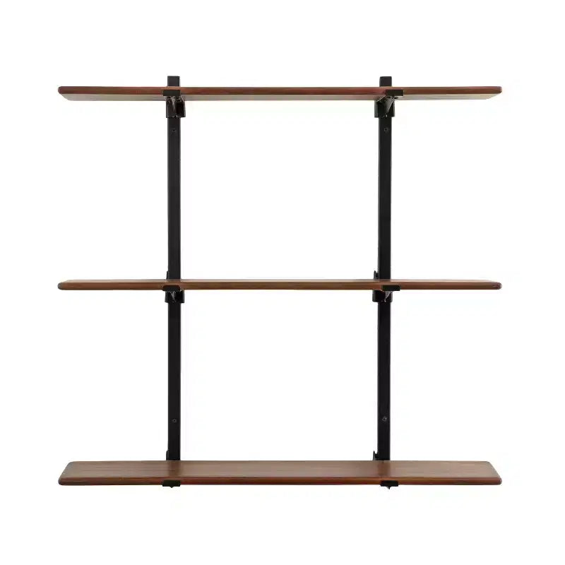 Estantería de pared Atwood de Kate and Laurel, negro y nogal, 32x10x30