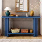Consolas para entrada, mesa de sofá grande detrás del sofá, mesas de sofá de madera con patas de diseño en forma de T para sala de estar, vestíbulo