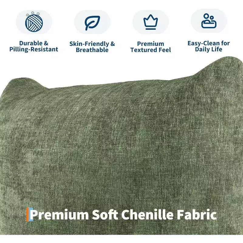 Seccional de sofá nube extragrande: Sofá modular en forma de U de chenilla, diseño de asiento profundo sin estructura