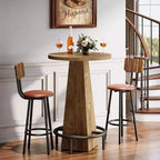 Mesa alta de bar Lantine, mesa redonda de pub de 95 cm de alto para bares pequeños, comedor, cocina, color madera (solo mesa)