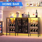Acekool - Armario de bar industrial, aparador con botellero y estantes de almacenamiento para comedor o sala de estar