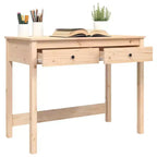 vidaXL Escritorio Madera Natural Madera maciza de pino Escritorio mediano Rectangular