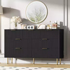 Whizmax 7 Drawer Dresser for Bedroom, Modern Wood Storage Dresser Organizer with Gold Metal Handles & Anti-Tipping Device for Hallway, Entryway