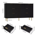 Tocador de 7 cajones Whizmax para dormitorio, organizador de cómoda de madera moderno con tiradores de metal dorados y dispositivo antivuelco para pasillo, entrada