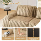 146 Sofá seccional modular moderno en forma de U para sala de estar, tela de franela, sofá de 4 plazas de gran tamaño, sofá sin estructura