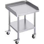 Stainless Steel Workbench Commercial Food Prep Table with 4 Wheels, 3-sided Splash Guard, Heavy-duty Metal Work Table for Restaurant, Home, and Hotel