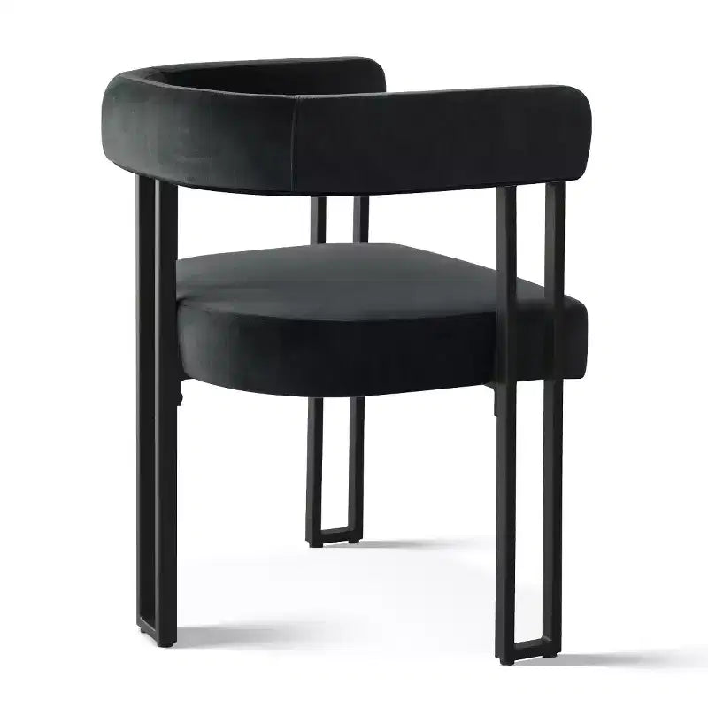 Juego de 6 sillas de comedor tapizadas Panipeachy, sillas de cocina de terciopelo contemporáneo con respaldo curvo y elegante base de metal