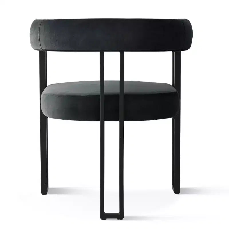 Juego de 6 sillas de comedor tapizadas Panipeachy, sillas de cocina de terciopelo contemporáneo con respaldo curvo y elegante base de metal