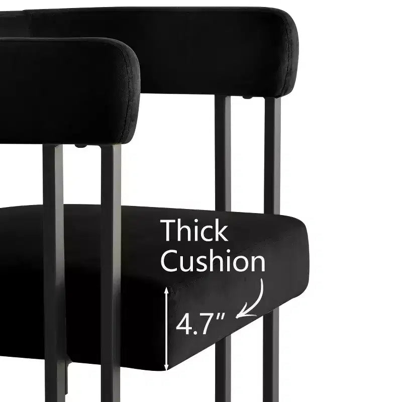 Juego de 6 sillas de comedor tapizadas Panipeachy, sillas de cocina de terciopelo contemporáneo con respaldo curvo y elegante base de metal