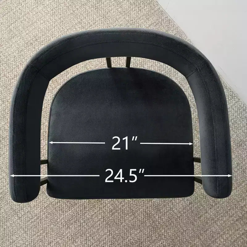 Juego de 6 sillas de comedor tapizadas Panipeachy, sillas de cocina de terciopelo contemporáneo con respaldo curvo y elegante base de metal