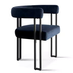 Juego de 6 sillas de comedor tapizadas Panipeachy, sillas de cocina de terciopelo contemporáneo con respaldo curvo y elegante base de metal