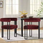 Juego de 6 sillas de comedor tapizadas Panipeachy, sillas de cocina de terciopelo contemporáneo con respaldo curvo y elegante base de metal
