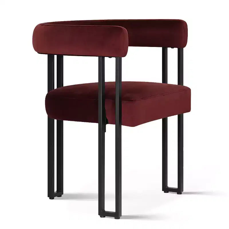 Juego de 6 sillas de comedor tapizadas Panipeachy, sillas de cocina de terciopelo contemporáneo con respaldo curvo y elegante base de metal
