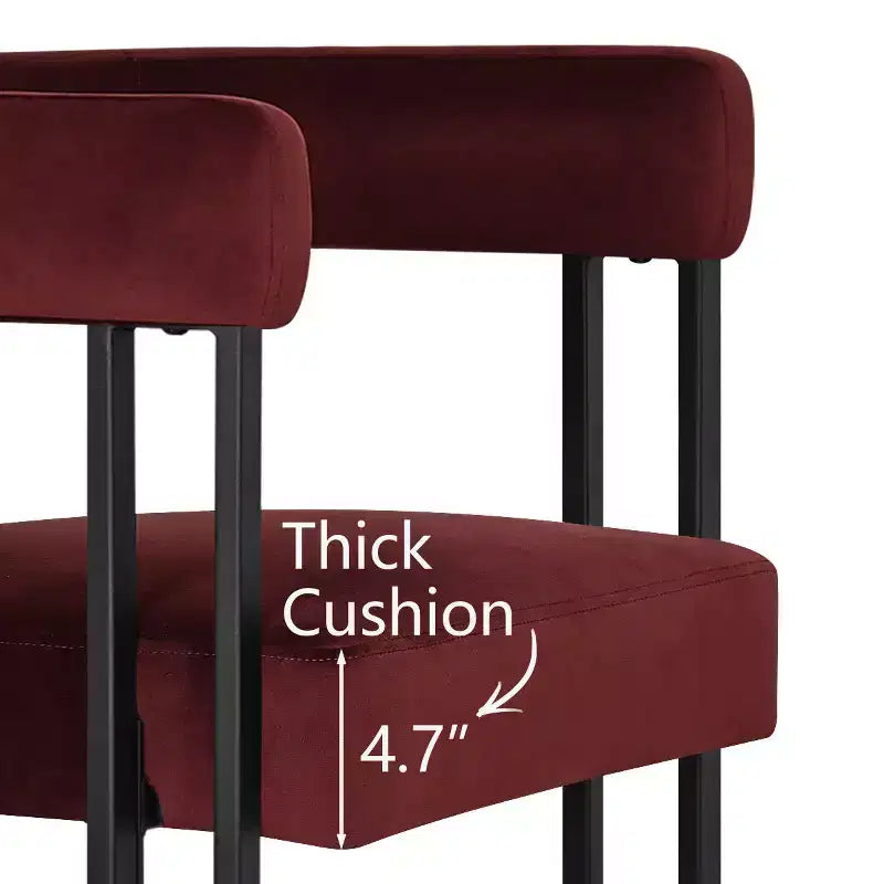 Juego de 6 sillas de comedor tapizadas Panipeachy, sillas de cocina de terciopelo contemporáneo con respaldo curvo y elegante base de metal