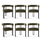 Juego de 6 sillas de comedor tapizadas Panipeachy, sillas de cocina de terciopelo contemporáneo con respaldo curvo y elegante base de metal