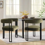 Juego de 6 sillas de comedor tapizadas Panipeachy, sillas de cocina de terciopelo contemporáneo con respaldo curvo y elegante base de metal