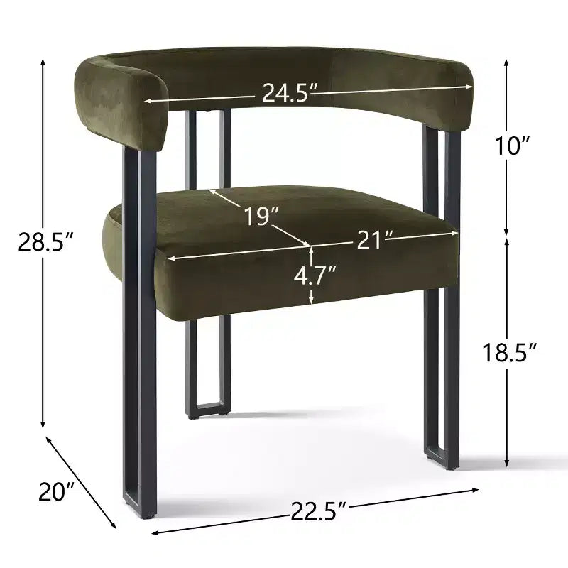 Juego de 6 sillas de comedor tapizadas Panipeachy, sillas de cocina de terciopelo contemporáneo con respaldo curvo y elegante base de metal