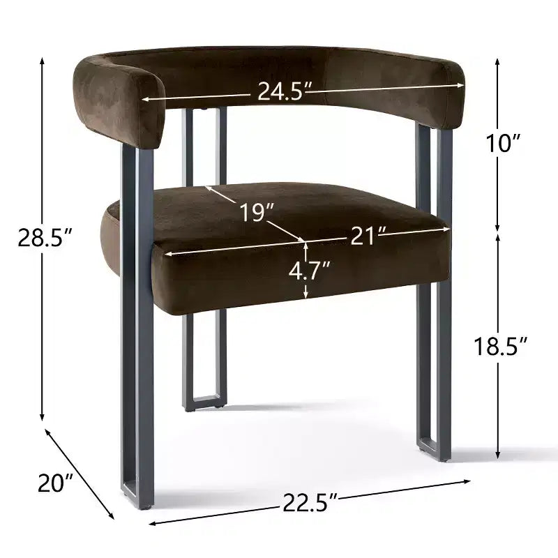 Juego de 6 sillas de comedor tapizadas Panipeachy, sillas de cocina de terciopelo contemporáneo con respaldo curvo y elegante base de metal