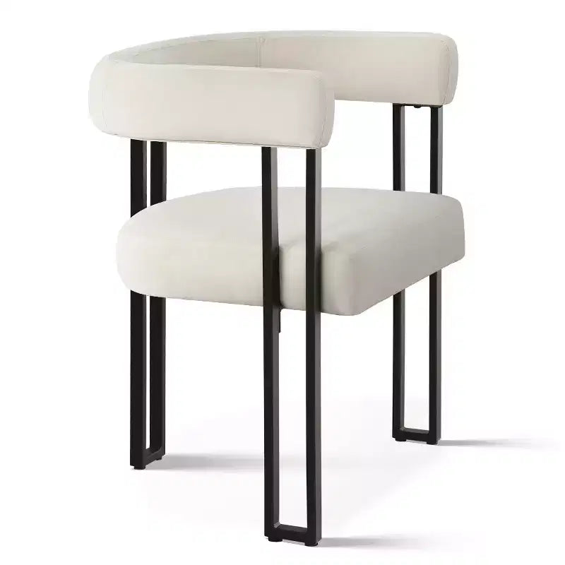 Juego de 6 sillas de comedor tapizadas Panipeachy, sillas de cocina de terciopelo contemporáneo con respaldo curvo y elegante base de metal
