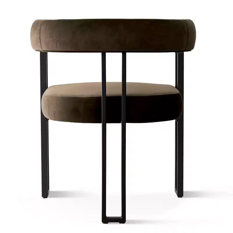 Juego de 6 sillas de comedor tapizadas Panipeachy, sillas de cocina de terciopelo contemporáneo con respaldo curvo y elegante base de metal