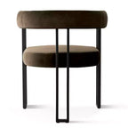 Juego de 6 sillas de comedor tapizadas Panipeachy, sillas de cocina de terciopelo contemporáneo con respaldo curvo y elegante base de metal