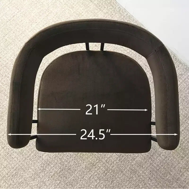 Juego de 6 sillas de comedor tapizadas Panipeachy, sillas de cocina de terciopelo contemporáneo con respaldo curvo y elegante base de metal