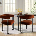 Juego de 6 sillas de comedor tapizadas Panipeachy, sillas de cocina de terciopelo contemporáneo con respaldo curvo y elegante base de metal