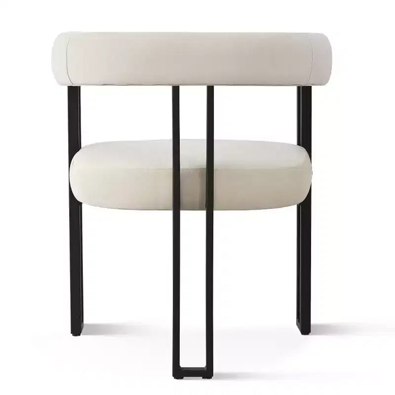 Juego de 6 sillas de comedor tapizadas Panipeachy, sillas de cocina de terciopelo contemporáneo con respaldo curvo y elegante base de metal
