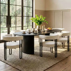 Panipeachy Upholstered Dining Chairs Set of 6, Contemporary Velvet Curved Back Kitchen Chair with Sleek Metal Base