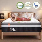 14 in King Size Mattress, Cooling Memory Foam Mattress for Comfort Sleep & Pressure Relief, Mattress in a Box, Medium Firm