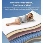 Colchón de espuma viscoelástica de gel refrigerante de 14 pulgadas, tamaño King, en caja, firmeza media, diseño transpirable y refrescante, aislamiento de movimiento
