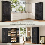 GDFStudio Alaia 78.2 Gabinete de despensa de cocina tipo casa de campo con 8 estantes en la puerta, 3 estantes ajustables y cajón oculto