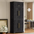 GDFStudio Alaia 78.2 Farmhouse Kitchen Pantry Cabinet with 8 Door Shelves, 3 Adjustable Shelves and Hidden Drawer