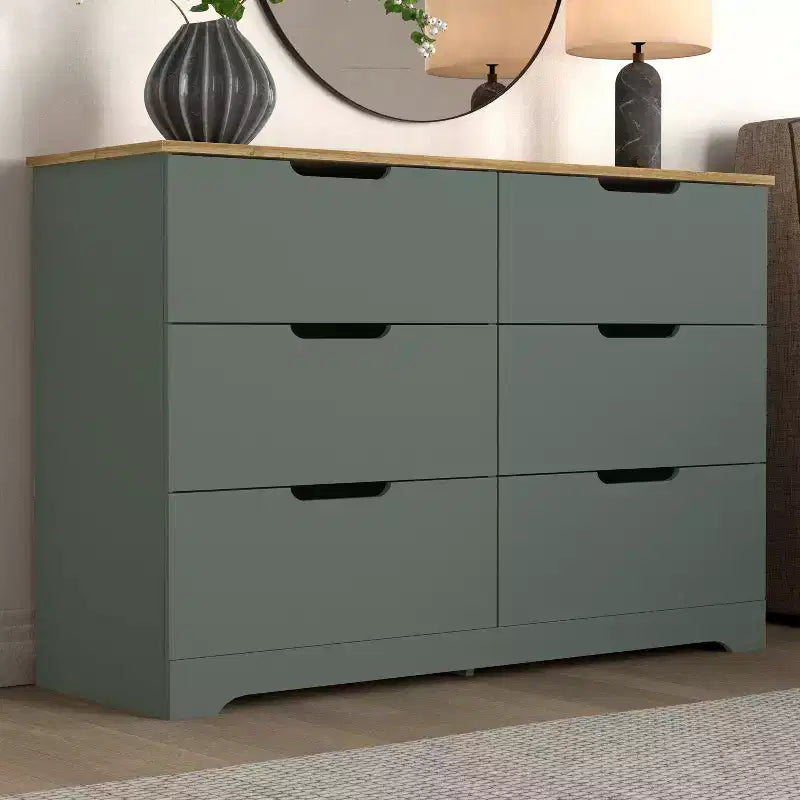 Cómoda de 6 cajones Galano con fabricación de madera 47 AN 15.6 PR 31.7 AL