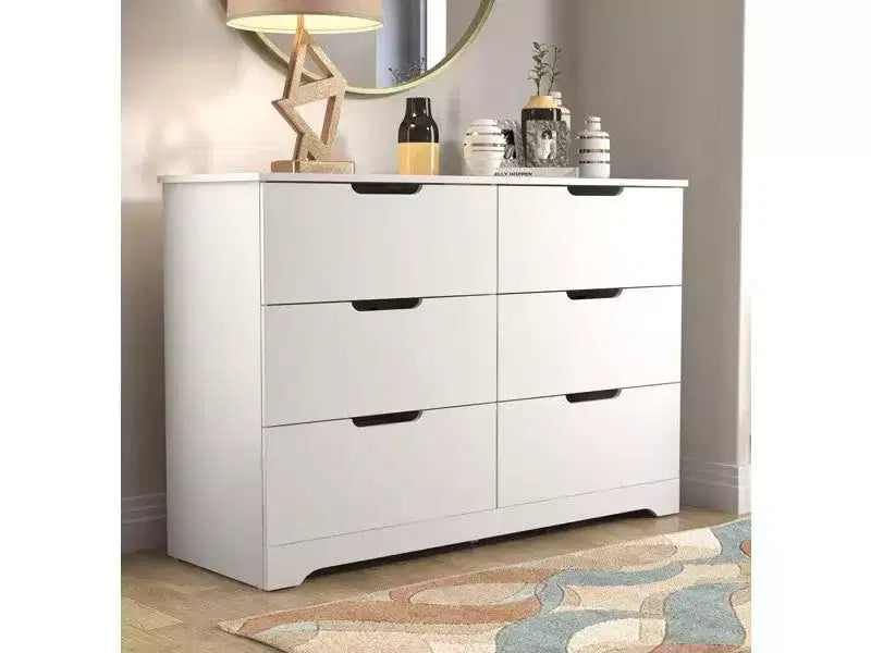 Cómoda de 6 cajones Galano con fabricación de madera 47 AN 15.6 PR 31.7 AL