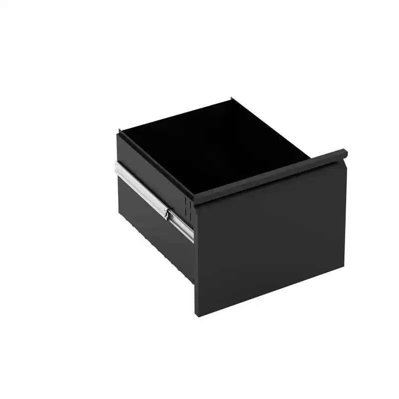 VIYET 14.69 Archivador móvil de 3 cajones con cerradura, archivador de metal negro totalmente montado para oficina en casa, compatible con tamaño carta/legal/A4