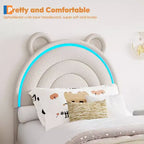 Cama con plataforma tapizada COZONY con cajones de almacenamiento y cabecero decorativo, soporte resistente de listones de madera, no necesita somier, fácil montaje