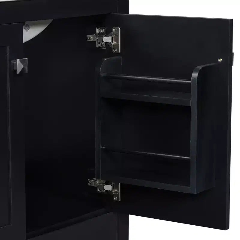 Combinación de tocador de baño vintage de 48" con lavabos dobles, gabinete de almacenamiento para baño con puertas de cierre suave y estante