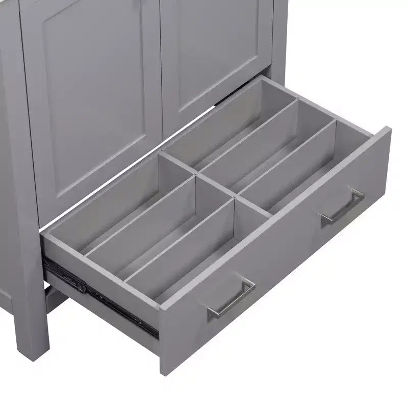 Combinación de tocador de baño vintage de 48" con lavabos dobles, gabinete de almacenamiento para baño con puertas de cierre suave y estante