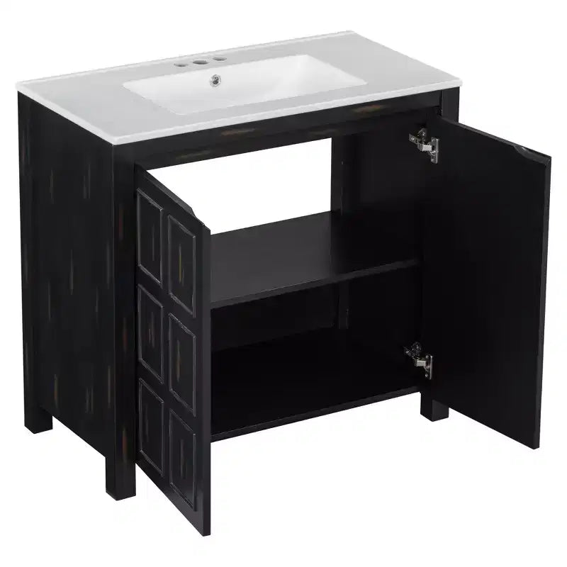 Tocador de baño de 72 pulgadas con tocadores dobles, mueble lavabo de baño con puertas de cierre suave y estante ajustable, Espresso